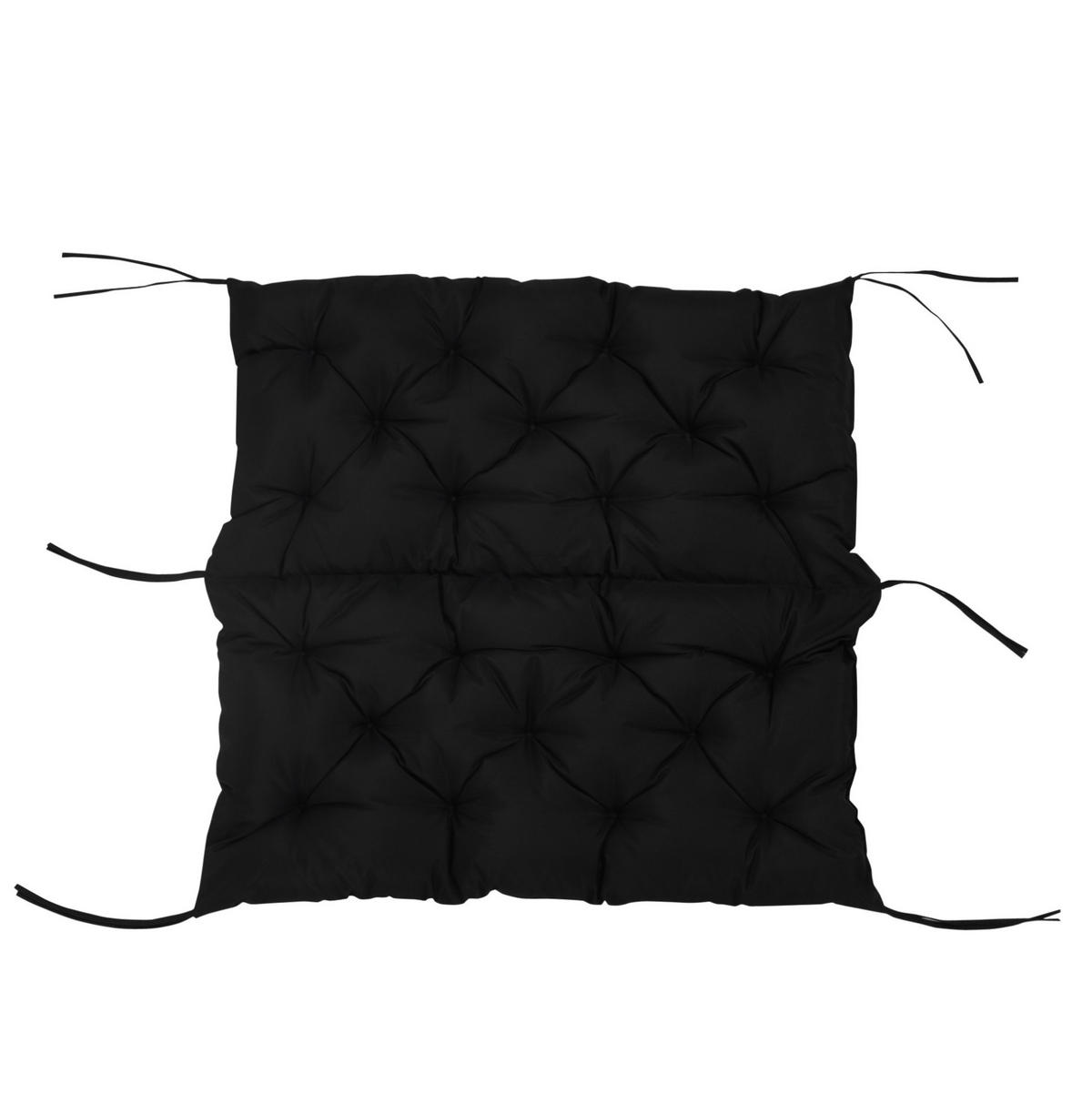 BANKAUFLAGE aus Polyester 100x98x8 cm in Schwarz mit 6 Bändern - Schwarz, Textil (98/8/100cm) - Modfu