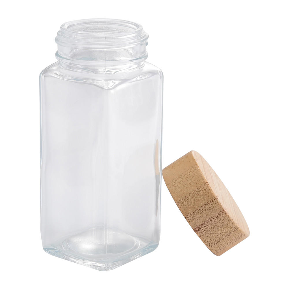 GEWÜRZDOSEN 24er-Set Glas Bambusdeckel - Transparent, Glas/Holz (4.5/10.5/4.5cm) - Livingandhome