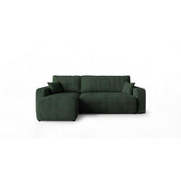 ECKSOFA PARIS links grün Cord Poso 14 - Schlaffunktion, Bettkasten - Grün, Textil (255/150cm) - Cornero
