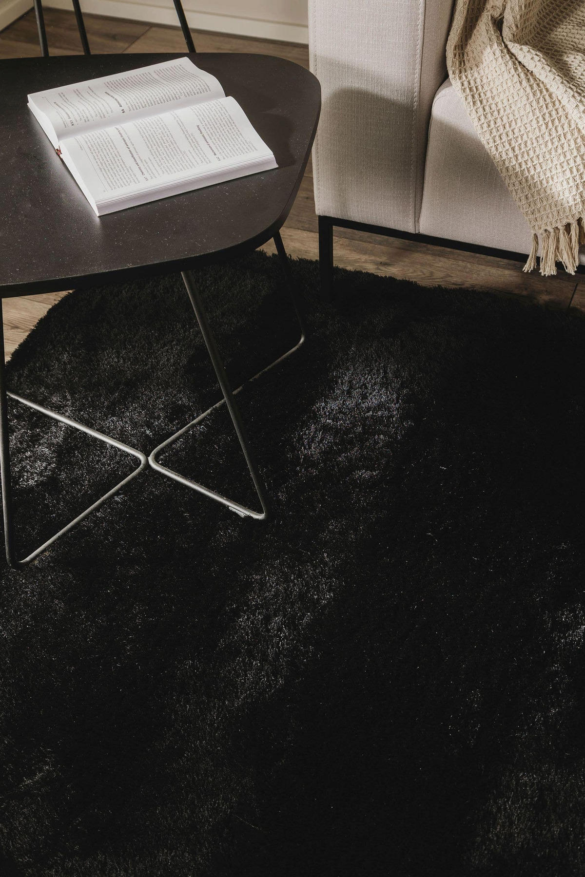 HOCHFLORTEPPICH Whisper Schwarz 200x290 cm - Schwarz, Textil (200/290cm) - benuta Nest