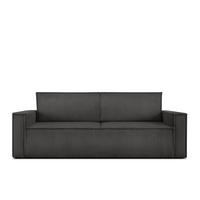 SCHLAFSOFA NAPI in Pet Friendly Cord-Stoff, grau - Schwarz/Grau, Textil (228/89/101cm) - KONSIMO®