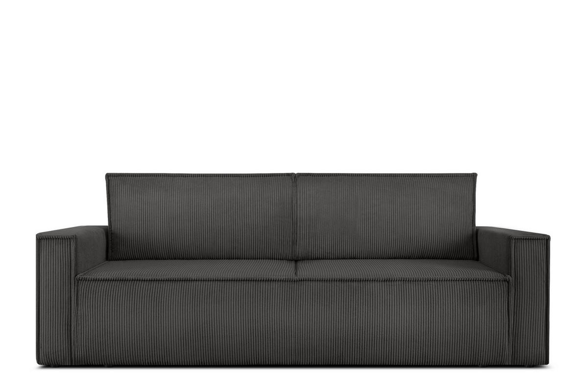 SCHLAFSOFA NAPI in Pet Friendly Cord-Stoff, grau - Schwarz/Grau, Textil (228/89/101cm) - KONSIMO®