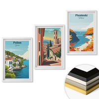 WANDBILDER 3er-Set - 40x60 cm Weißer Rahmen - Malerische Retro-Landschaften - Weiß, Kunststoff (40/60cm) - ArtPrintCave