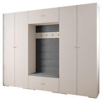 GARDEROBEN-SET 236,7/300/47 - Goldfarben/Weiß, Holz/Kunststoff (300/236.7/47cm) - Abiks Möbel