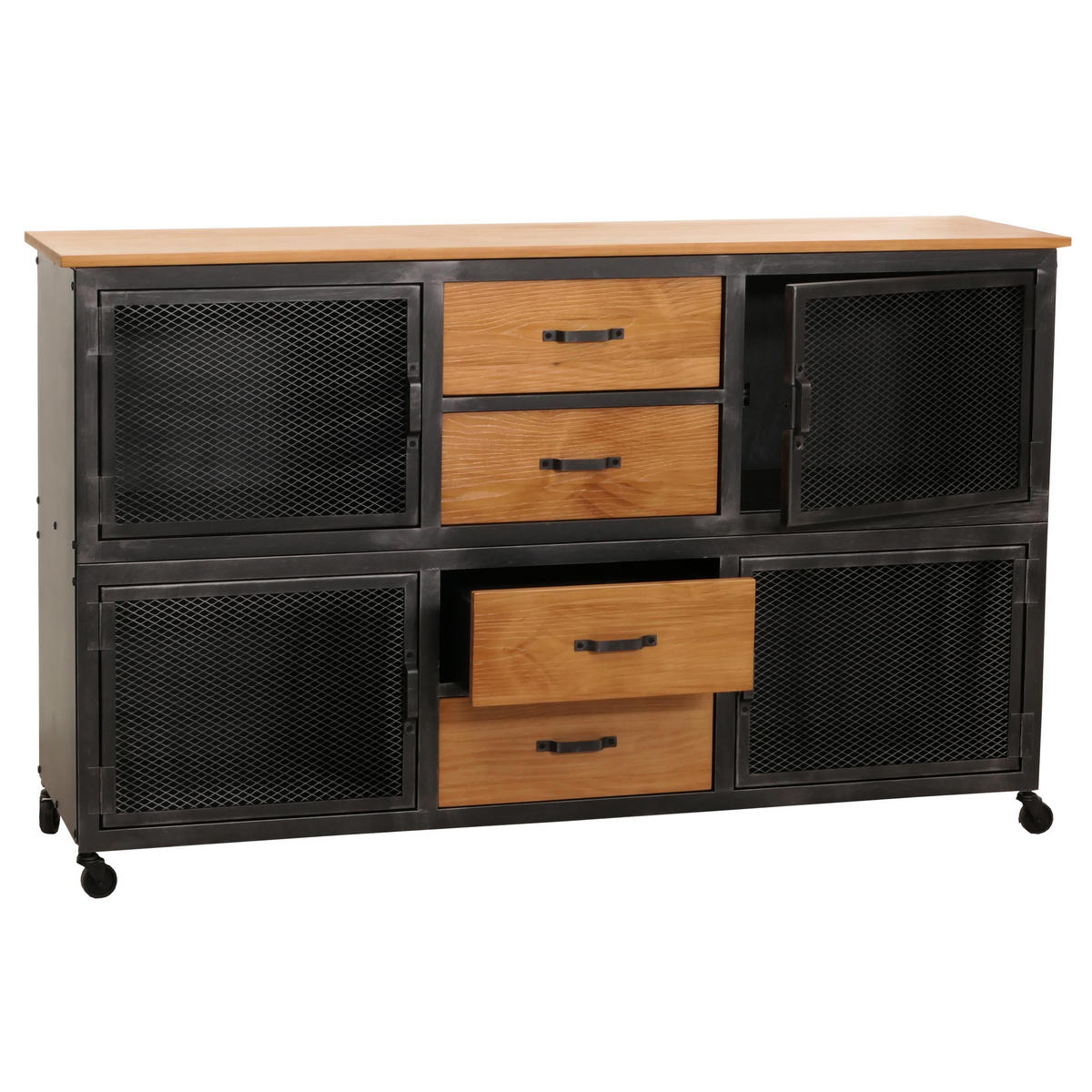 SIDEBOARD Schwarz, Beige - Beige/Schwarz, Holz (150/90/40cm) - MCW
