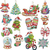 EFNHJF5 14 Set 5D Diamond Painting Weihnachten, Kinder Painting Kit, DIY Schlüsselanhänger Anhänger 14 Set Diamond Painting Weihnachten - Multicolor, Kunststoff (80/5/100cm)