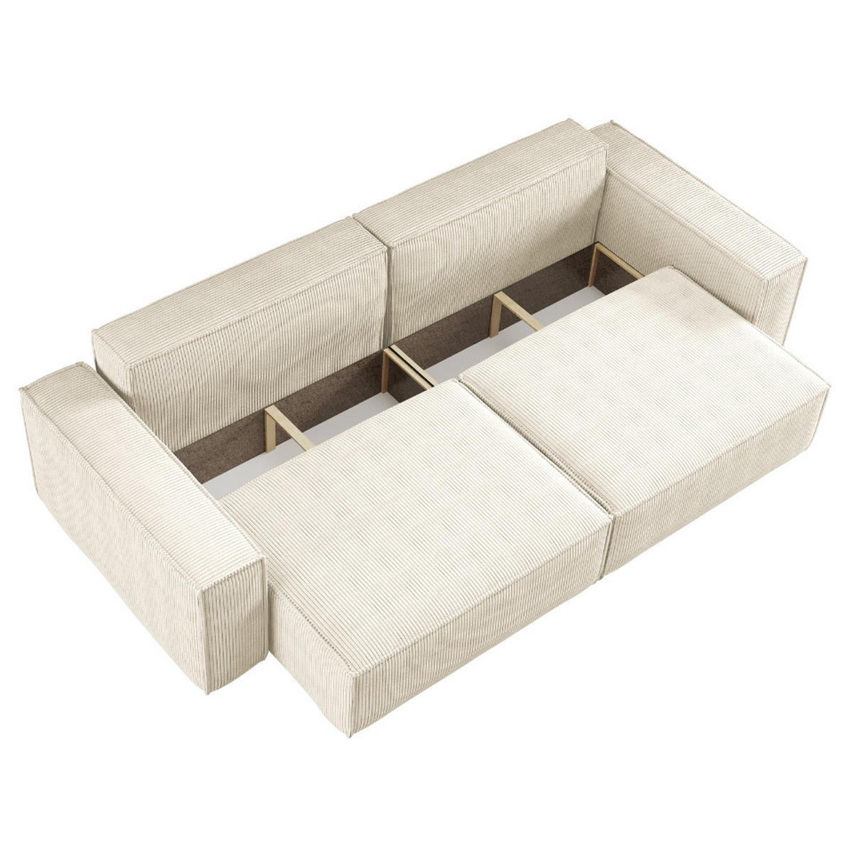 SCHLAFSOFA BEST und Bettkasten Stoff Poso Ecru - Ecru, Holz (246/83/98cm) - Kaiser Möbel