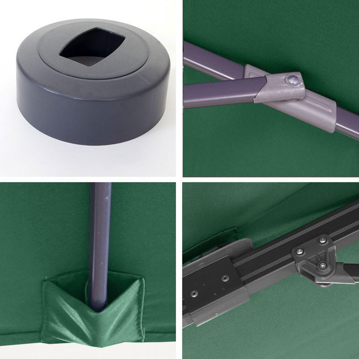 AMPELSCHIRM I Dunkelgrün 300/300 cm - Dunkelgrün, Textil (360/300cm) - MCW