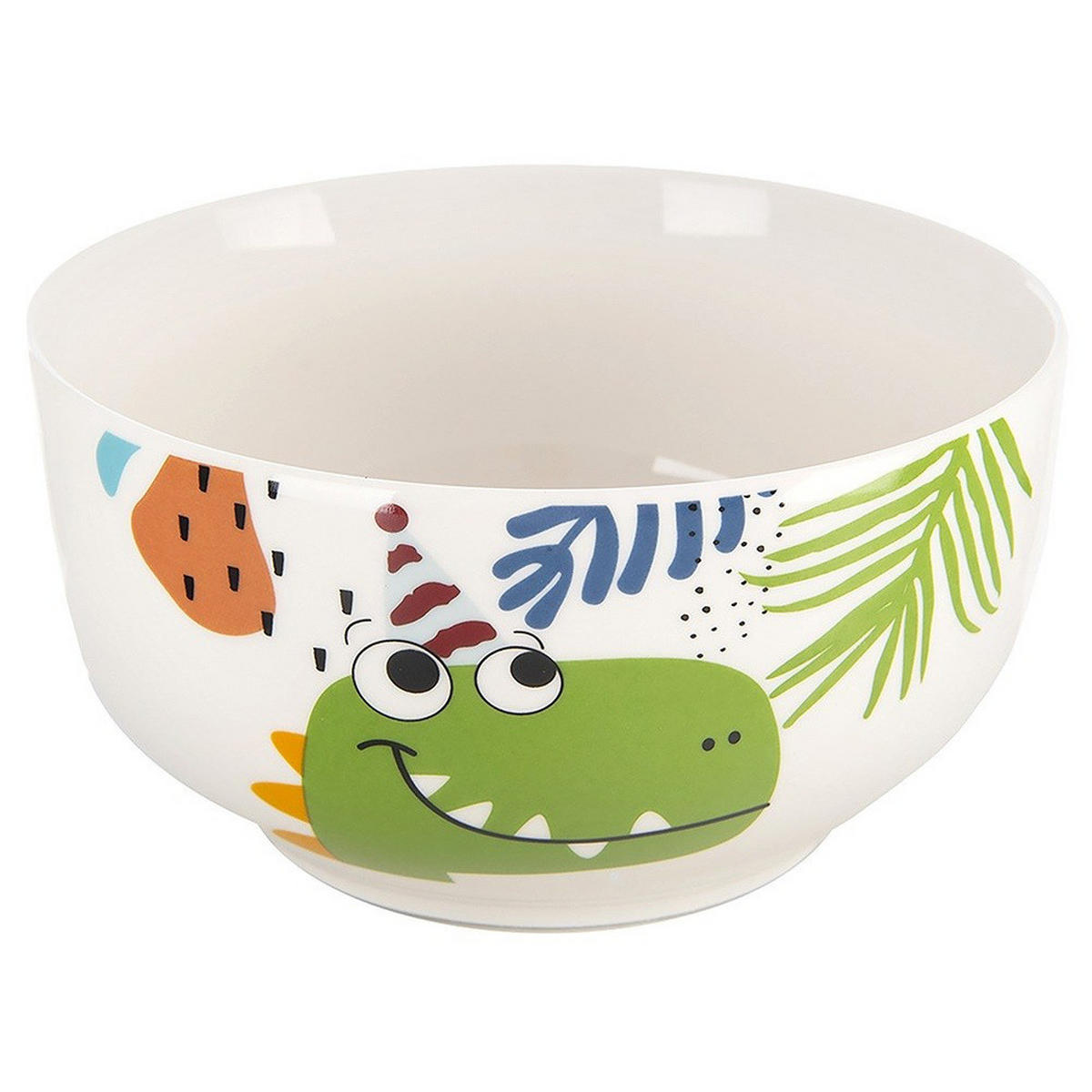 FRÜHSTÜCKSSET DINOSAURIER, Porzellan, weiß, 2-teilig - Beige, Keramik (0.35L) - Orion 