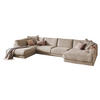 WOHNLANDSCHAFT MADELINE Taupe Cord - Taupe/Schwarz, Kunststoff/Textil (425/86/224cm) - KAWOLA