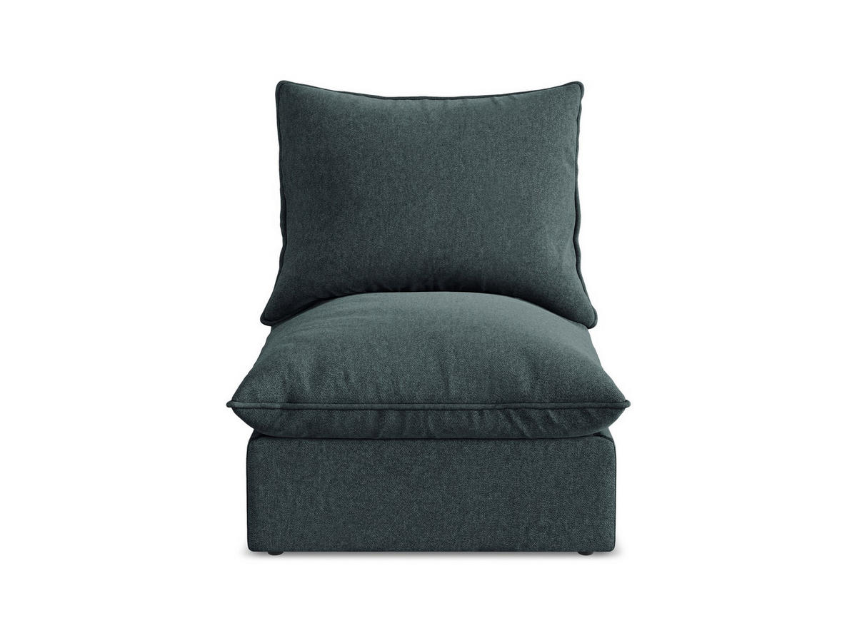 SOFAELEMENT Samt Stoff Blau - Blaugrau/Schwarz, Holzwerkstoff/Kunststoff (75/77/90cm) - Makamii