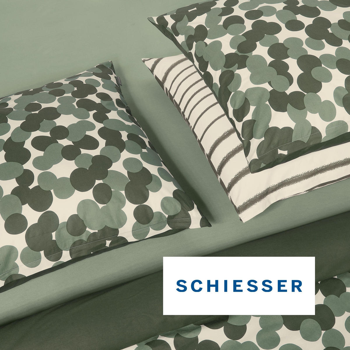 BETTWÄSCHESET Wesley - Renforcé - 2-teilig - 135 x 200 cm - Grün - Grün, Textil (135/200cm) - SCHIESSER