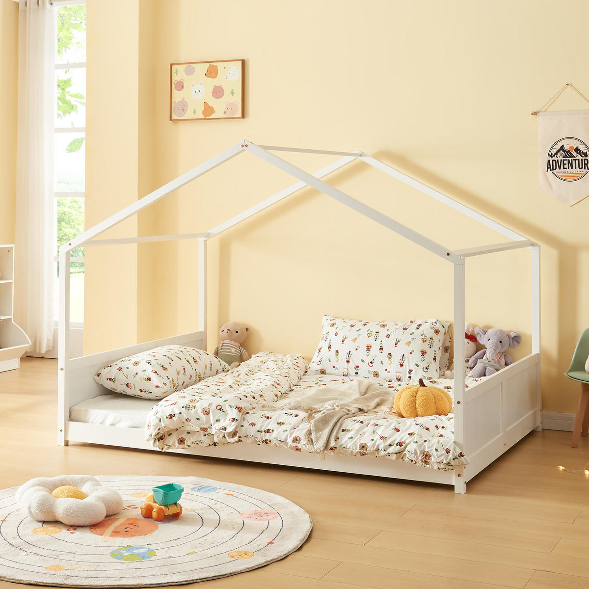 KINDERBETT Simo - Weiß, Holz (120/200cm) - [en.casa]