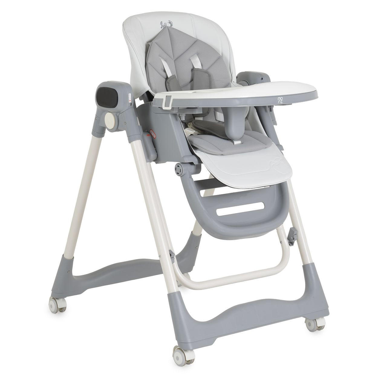 HOCHSTUHL Fuji Babyschaukel grau Rollen klappbar Fernbedienung Lätzchen - Grau, Metall (57/83/60cm) - Moni