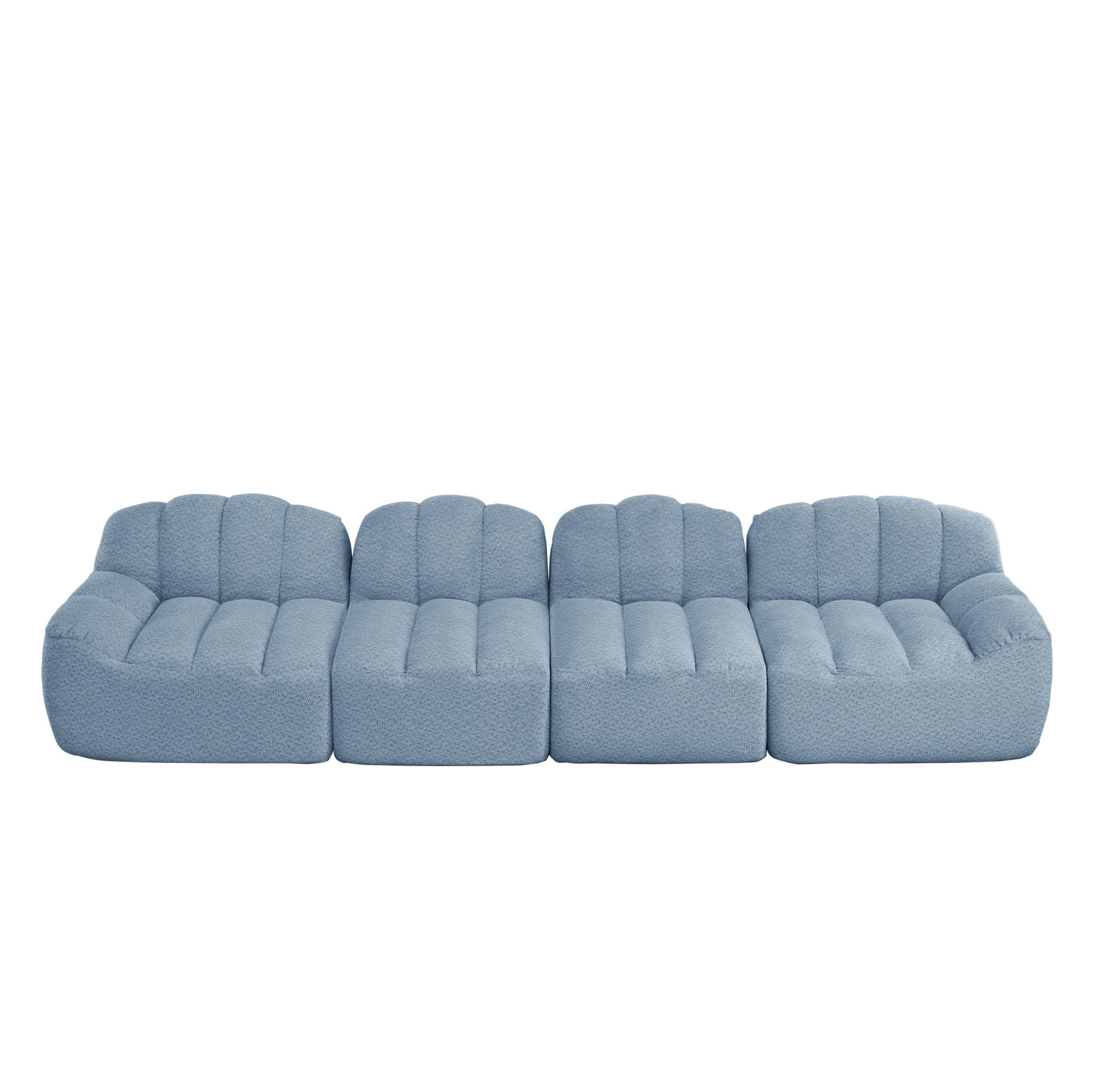 SOFA modular Ecksofa Blue mit extra breiter Sitzfläche - Blau, Kunststoff (104/79/366cm) - Meubliv