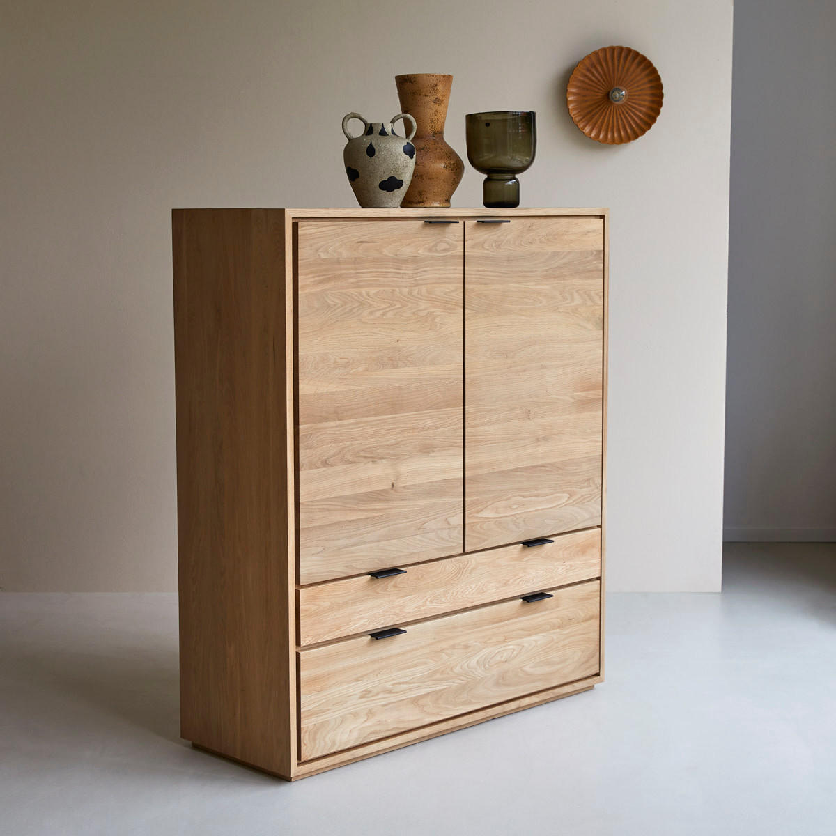 SCHRANK Senson Natur aus Eiche - Naturfarben, Holz (110/128/43cm) - Tikamoon