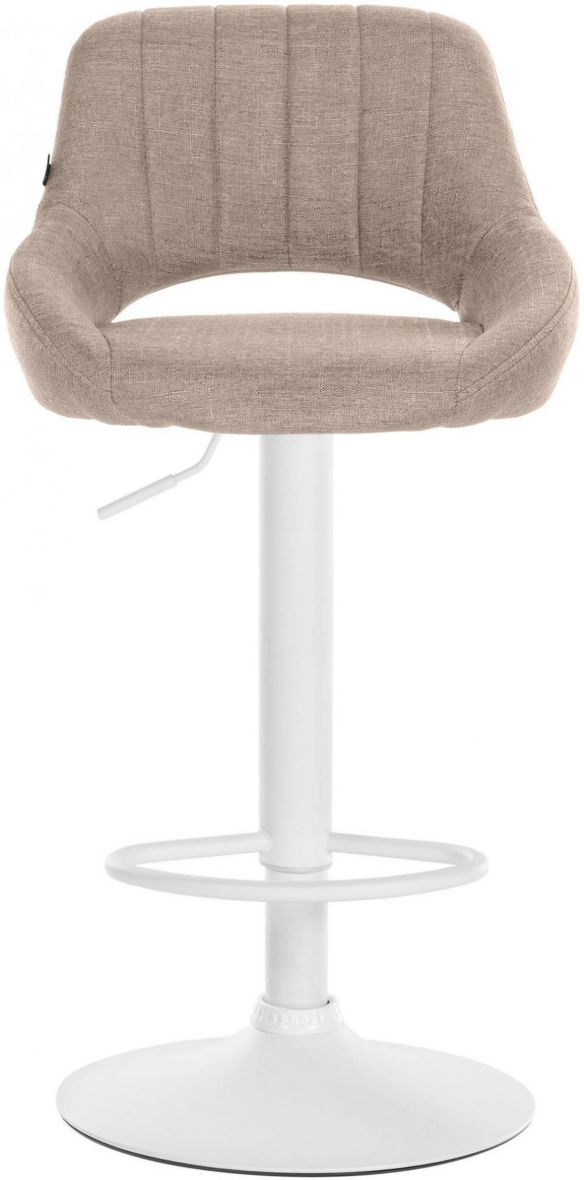 BARHOCKER Stoff Taupe - Taupe/Weiß, Textil/Metall (46.5/85/48cm) - CLP