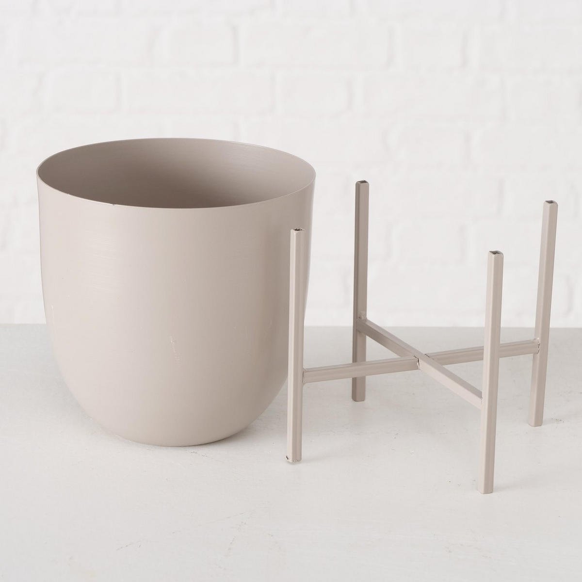BLUMENTOPF Metall Kilana 2er-Set - Beige, Metall (19/23cm) - Boltze Home