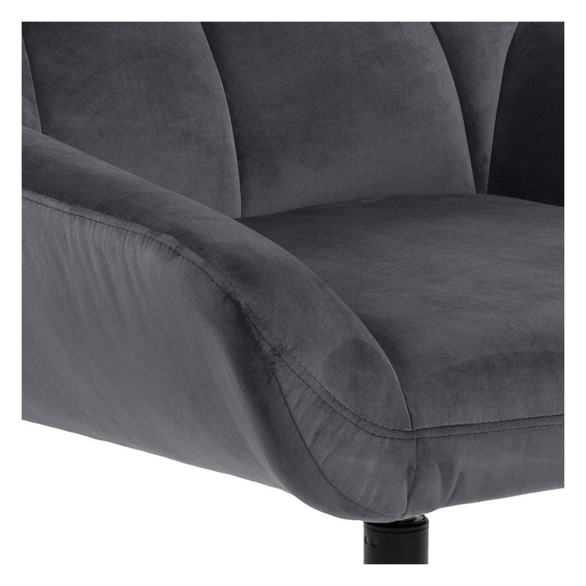 SESSEL, Paris, Grau, Stoff, 73 x 76 x 89 cm - Grau, Textil/Metall (73/89/76cm) - ebuy24