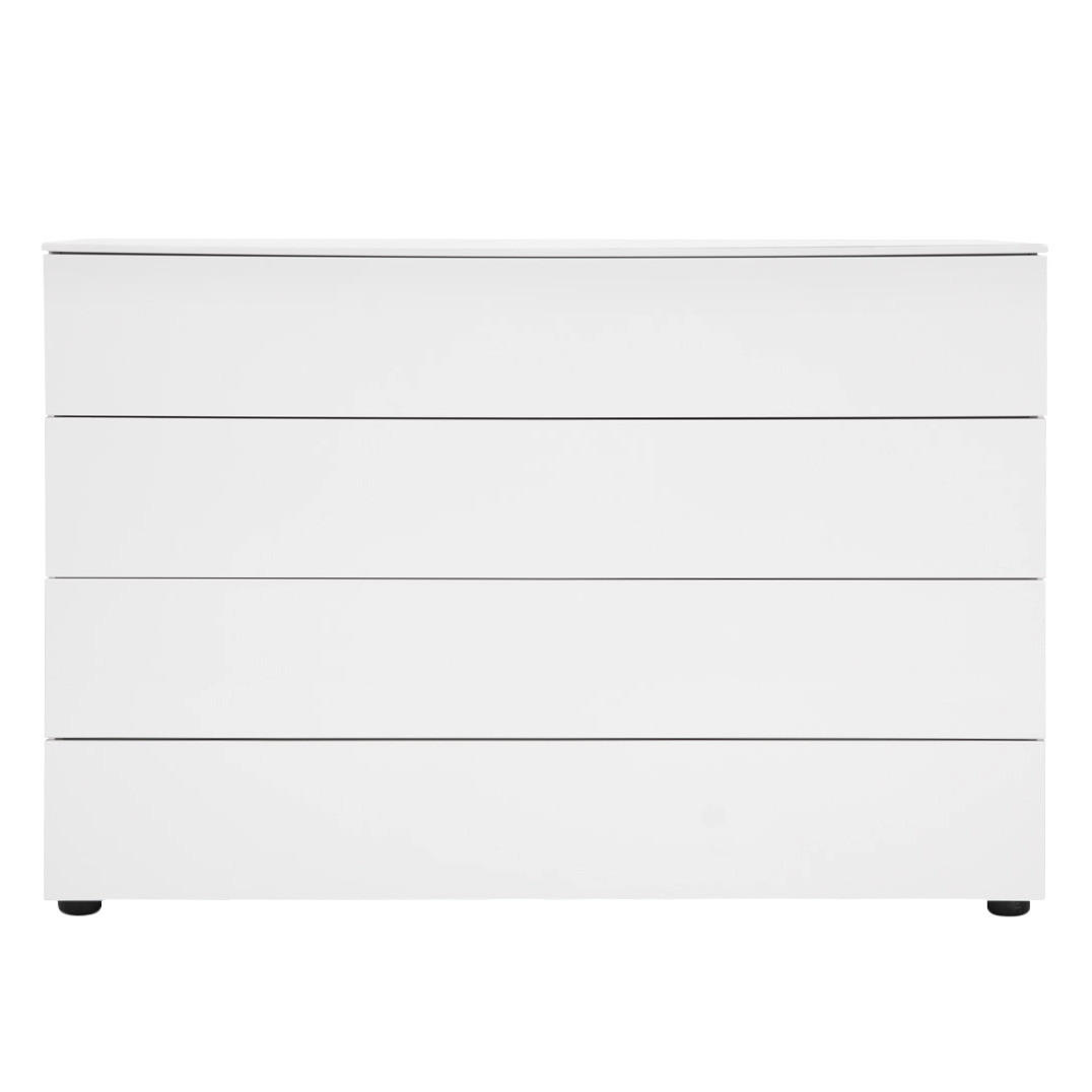 KOMMODE - Hochglanz Weiß - Weiß Hochglanz, Holzwerkstoff (110/75/45cm) - home24