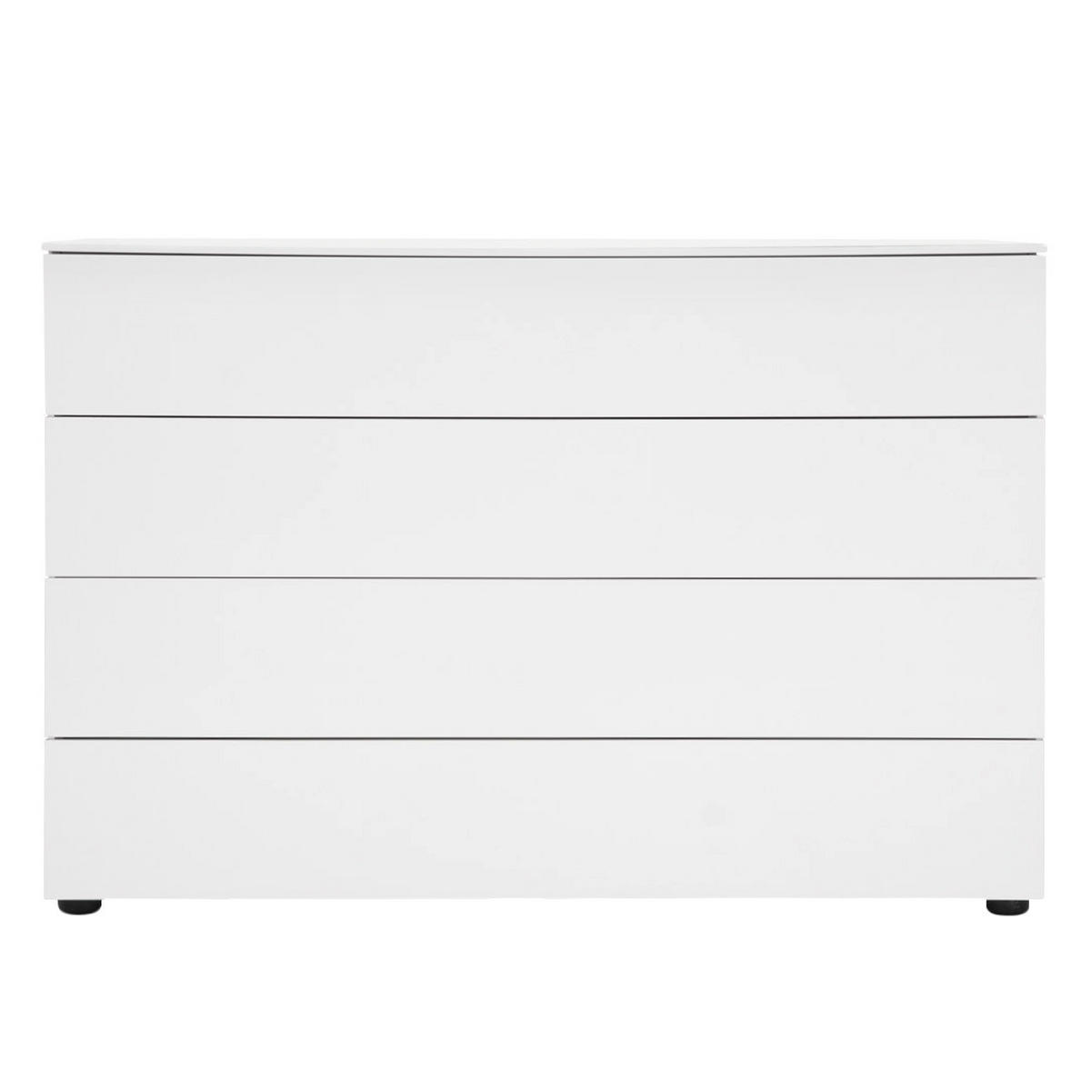 KOMMODE - Hochglanz Weiß - Weiß Hochglanz, Holzwerkstoff (110/75/45cm) - home24