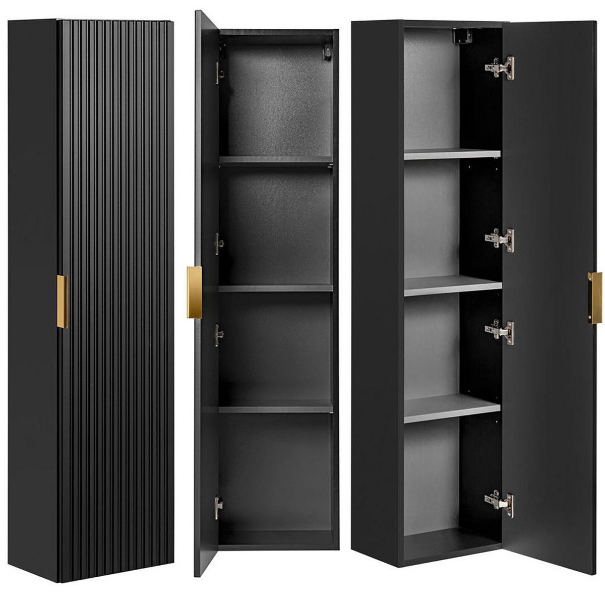 BADMÖBEL-SET 5-TLG. Adelaide-56 - Schwarz, Holzwerkstoff (220/200/47cm) - Lomado