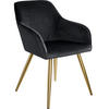ESSZIMMERSTUHL 1er Set Marilyn 58 x 62 x 82 cm schwarz/gold - Goldfarben/Schwarz, Textil (58/82/62cm) - tectake