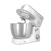 KÜCHENMASCHINE 1000W –AD42- Knet- & Rührmaschine, 4L Edelstahlschüssel, 6 Stufen, Teigzubereiter, Schlagbesen &Knetarm, Knetmaschine Teigmaschine - Silberfarben/Weiß, Kunststoff/Metall (25/35/33cm) - Adler