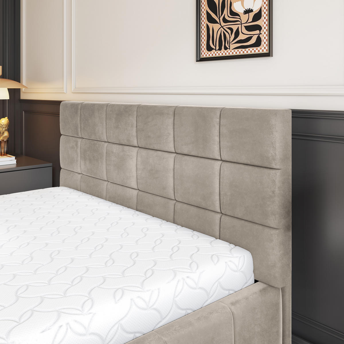 POLSTERBETT VERTO 140x200 cm mit Bettkästen - Beige - Beige, Holz (140/200cm) - MASSENO