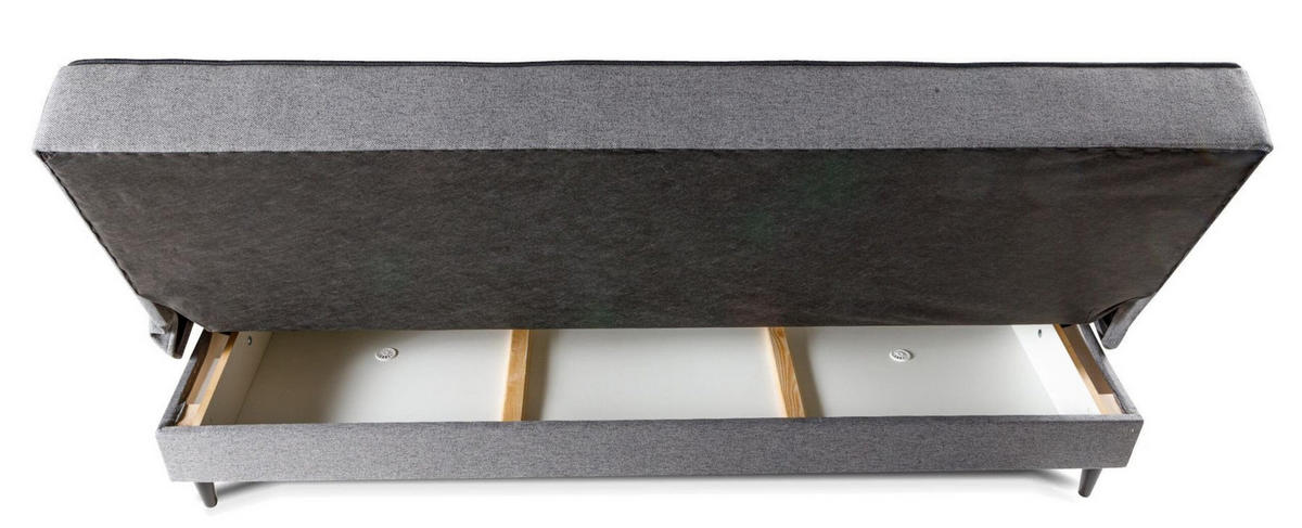 SCHLAFSOFA BONITO, Sofa mit Schlaffunktion und Bettkasten, Farbe: Grau, Velourstoff - Grau, Textil (199/91/91cm) - Sepro Meble