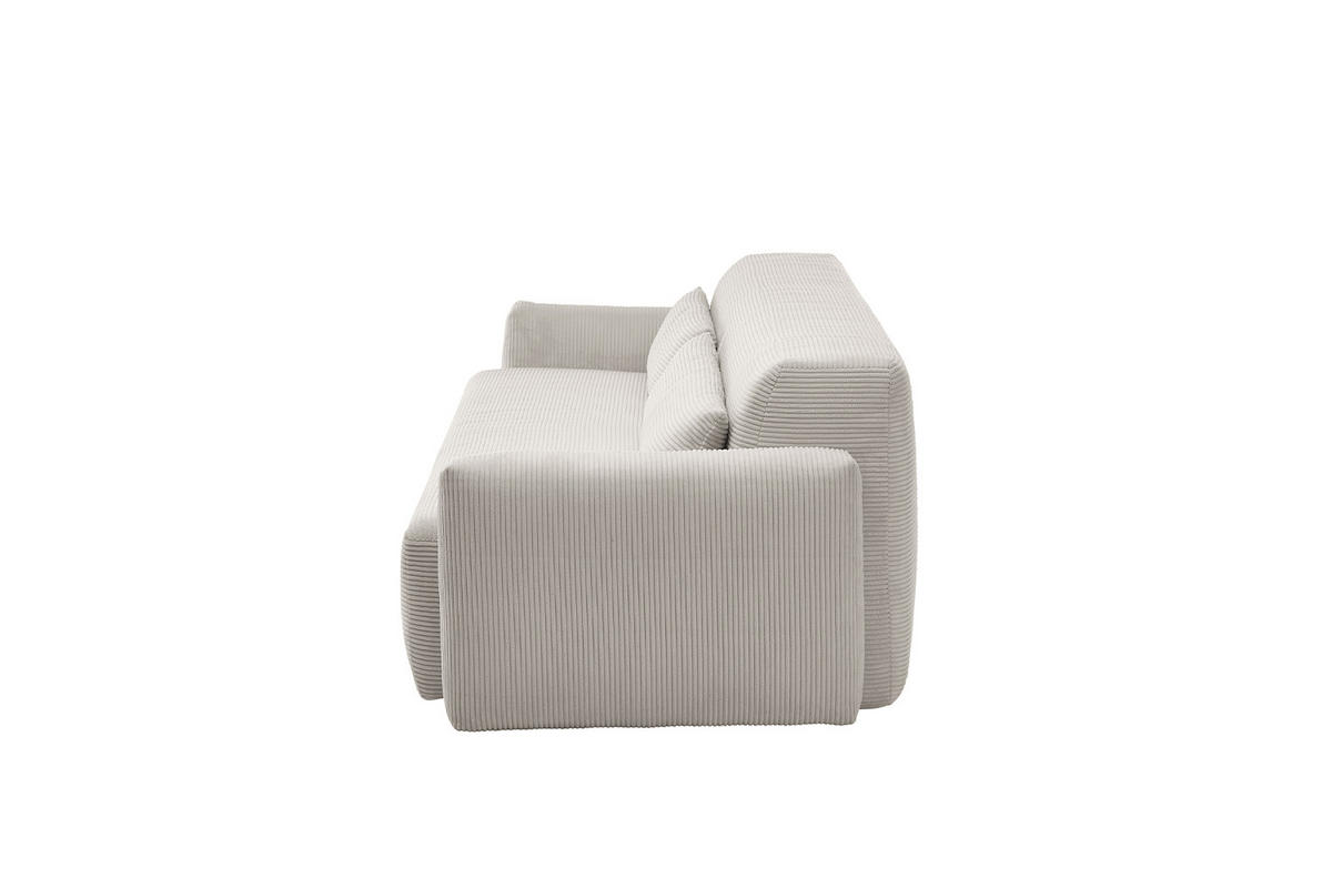 SCHLAFSOFA NEO Grau Cord - Greige/Schwarz, Kunststoff/Textil (233/75/108cm) - KAWOLA