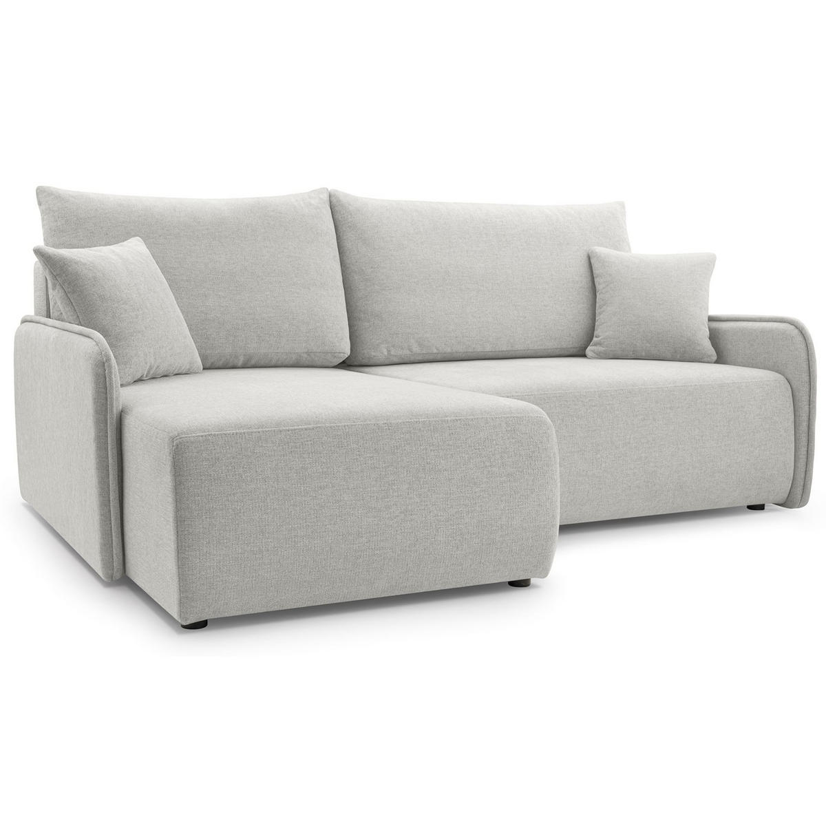 ECKSOFA Netarro, Graubeige Chenille, linksseitig - Taupe/Schwarz, Kunststoff/Textil (198/147cm) - Selsey