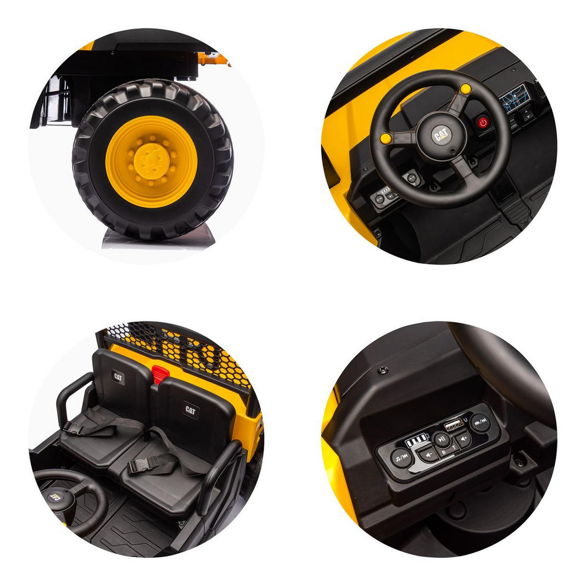 ELEKTROBUGGY CAT UTV Doppelsitzer gelb Elektrobuggy CAT Doppelsitzer - Gelb, Kunststoff (127/76/72cm) - Chipolino