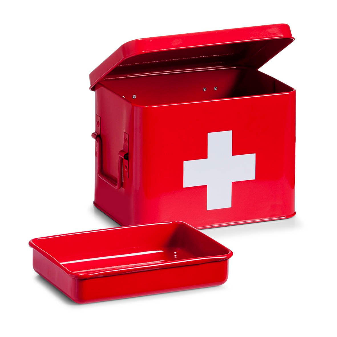 Zeller Metall-Erste-Hilfe-Set Rot 16x16x21.5 cm