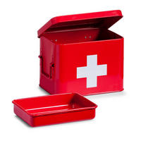 METALL-ERSTE-HILFE-SET Medizinbox 21,5/16/16 cm - Rot, Metall (16/16/21.5cm) - ZELLER