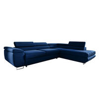 ECKSOFA Lyam 4 Sitzplätze Marineblau - Blau, Holzwerkstoff (271/201cm) - Petits-meubles