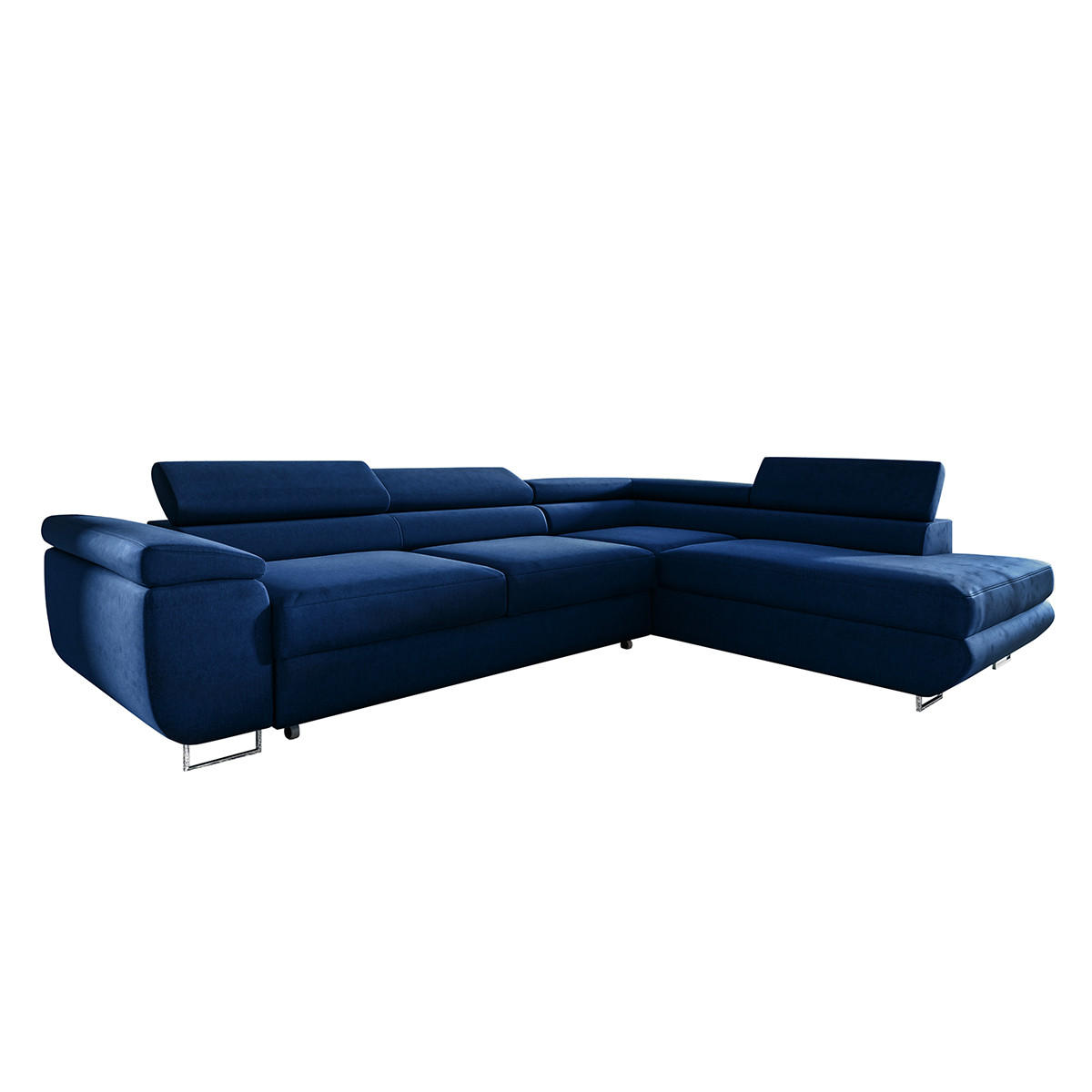 ECKSOFA Lyam 4 Sitzplätze Marineblau - Blau, Holzwerkstoff (271/201cm) - Petits-meubles