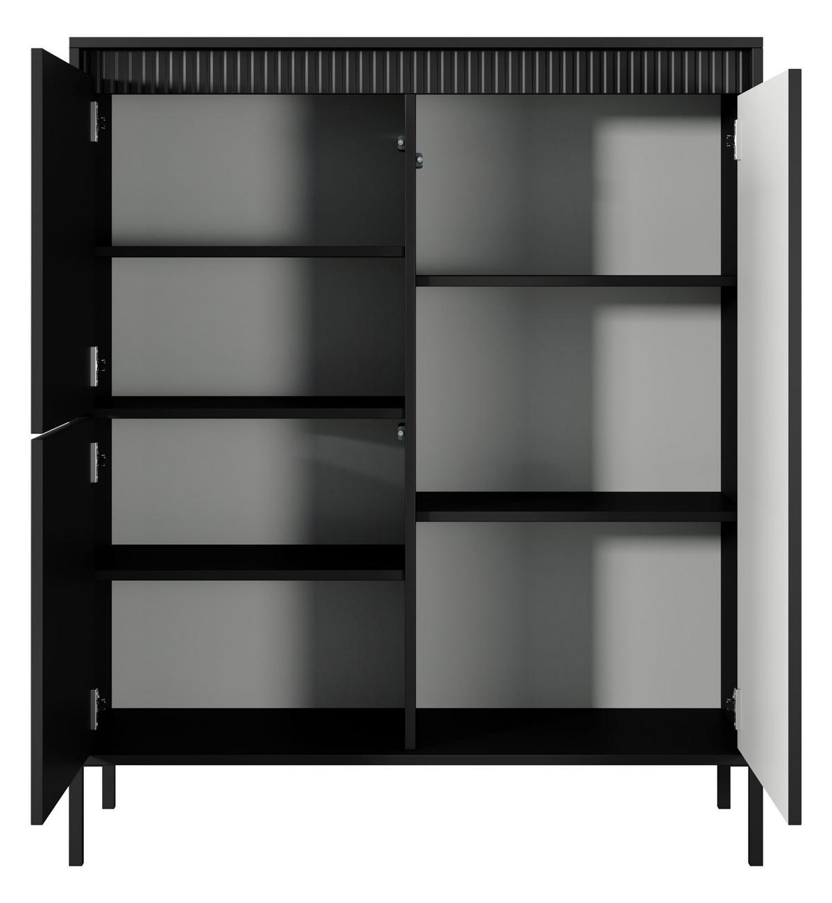 HIGHBOARD Senso schwarz 104 / 40 / 124cm - Schwarz, Holz/Holzwerkstoff (104/124/40cm) - Feldmann-Wohnen