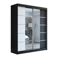 SCHWEBETÜRENSCHRANK 180 CM KRINO Farbe: Schwarz / weiß / schwarz - Schwarz/Weiß, Holzwerkstoff (180/215/59.5cm) - A&J MöbelLand