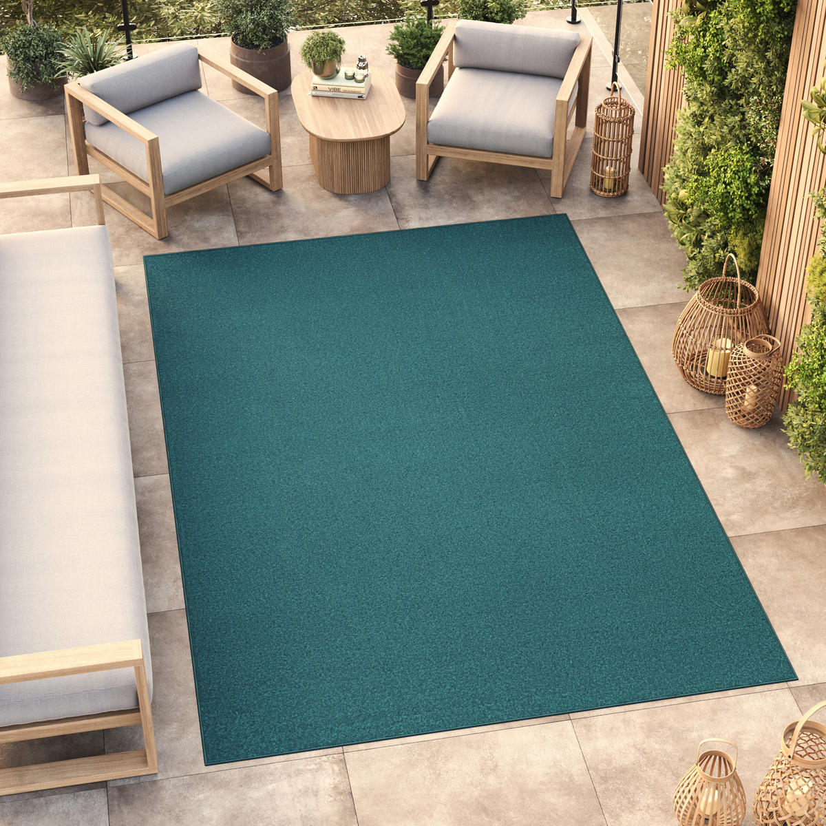 TAPISO MONO Outdoor Teppich Blau 180/250 cm - Blau, Textil (180/250cm) - Tapiso