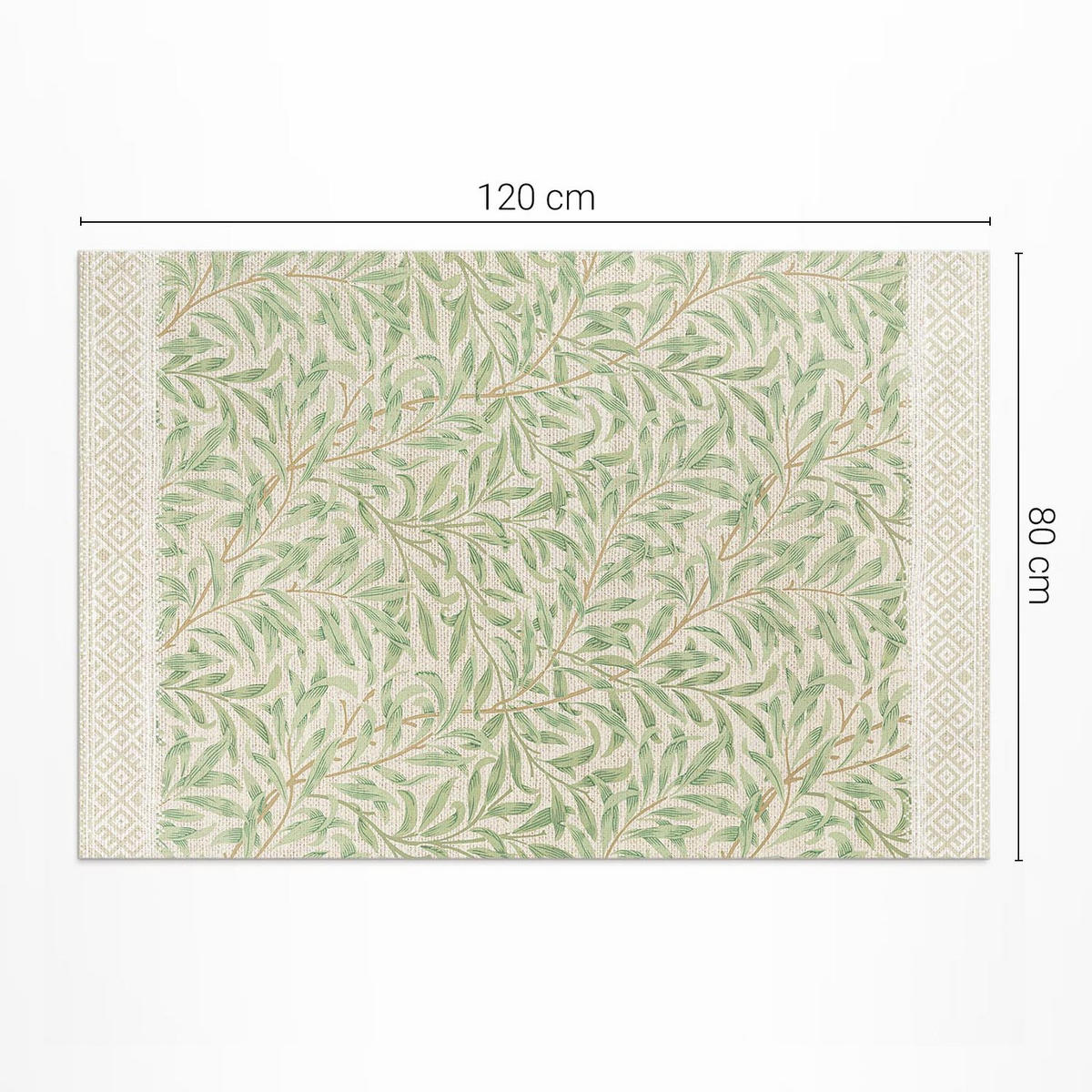 TEPPICH 80x120 cm Blätter Illustration William Morris - Grün, Kunststoff (80/120cm) - Wallfluent