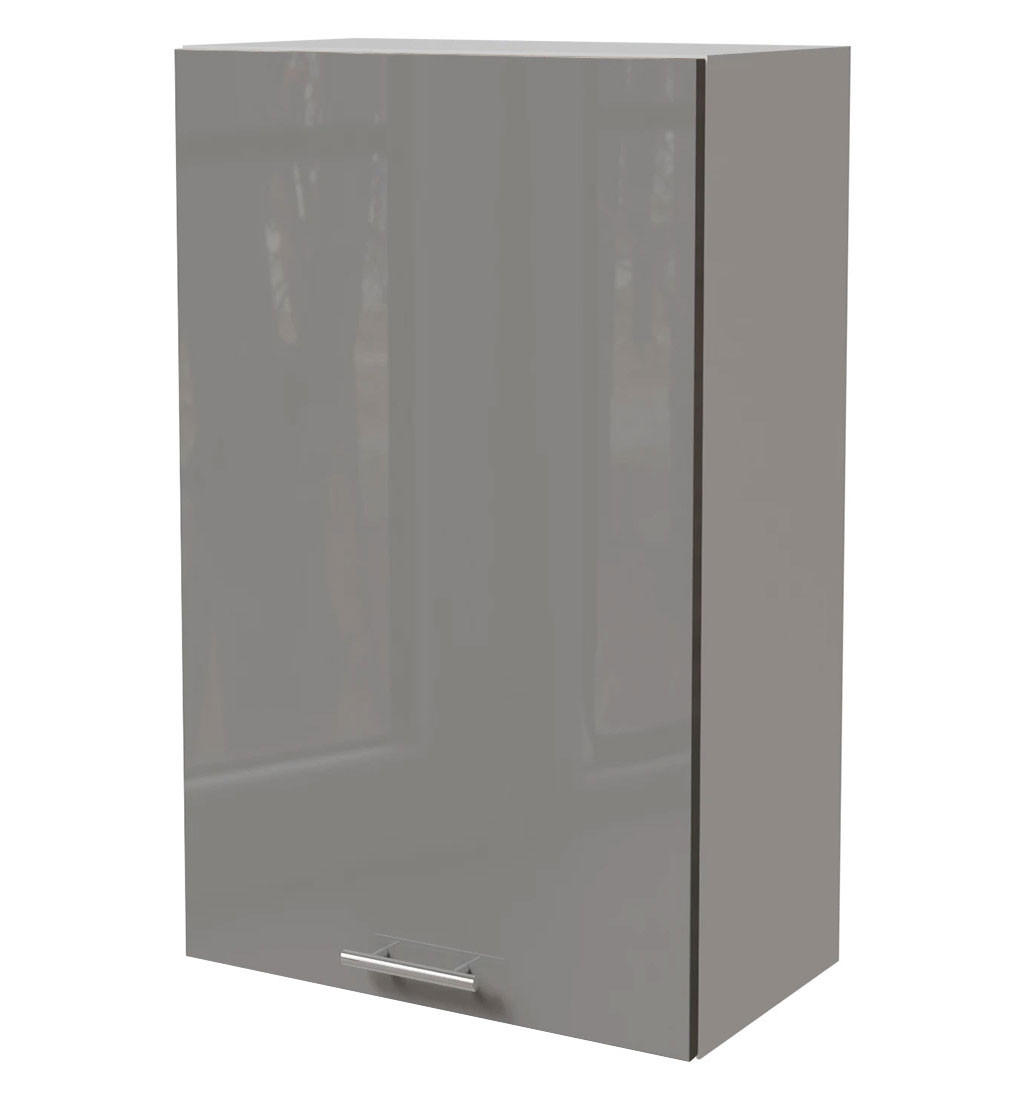 KÜCHENHÄNGESCHRANK Essen W4/60/1 Grau Hochglanz / Weiß Matt 60 / 32,5 / 96cm - Weiß/Grau, Holz/Holzwerkstoff (60/96/32.5cm) - Feldmann-Wohnen