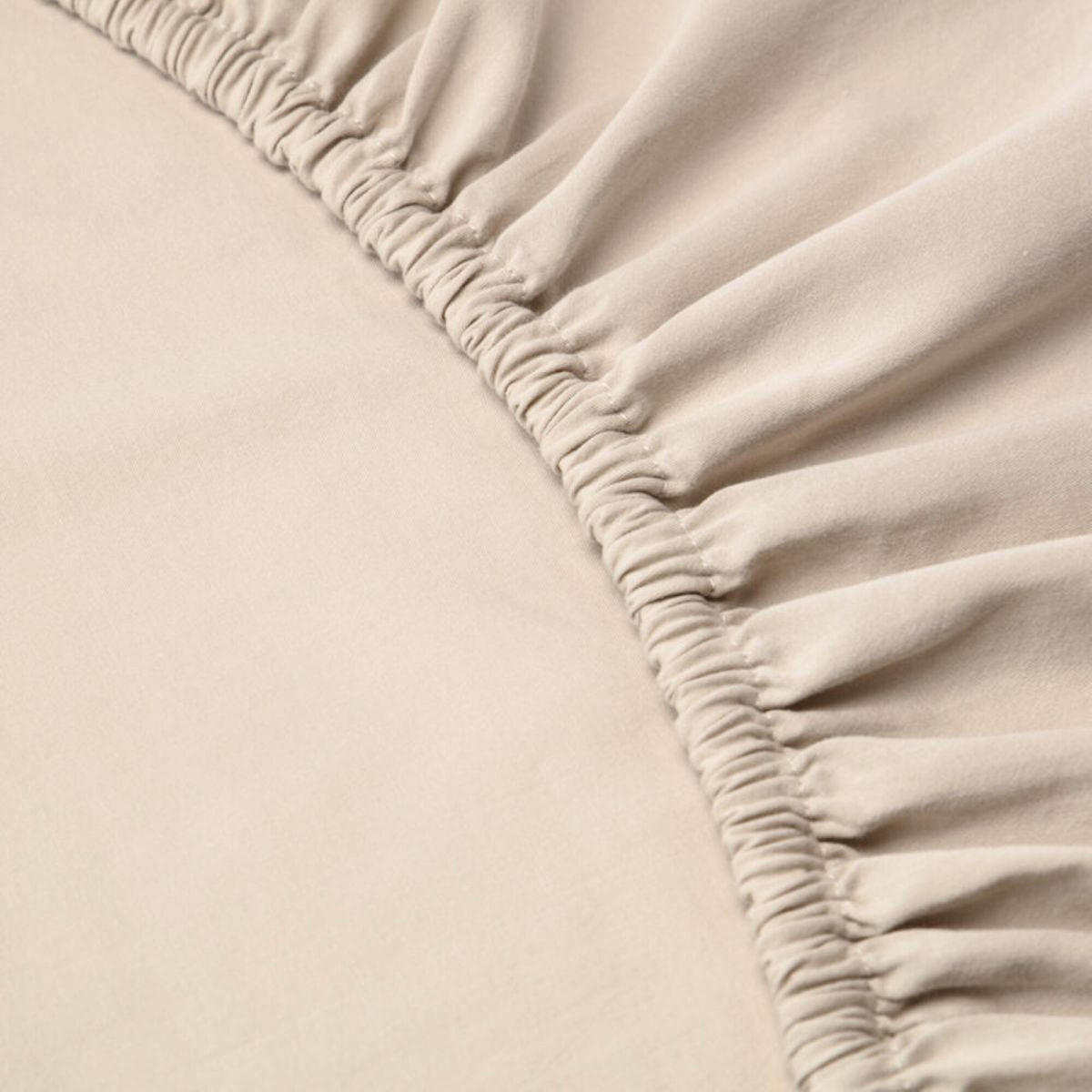 SPANNBETTTUCH. Baumwolle 100%. Satin 300 Fäden. “LISBON” - Beige, Textil (180/200cm) - SOWL