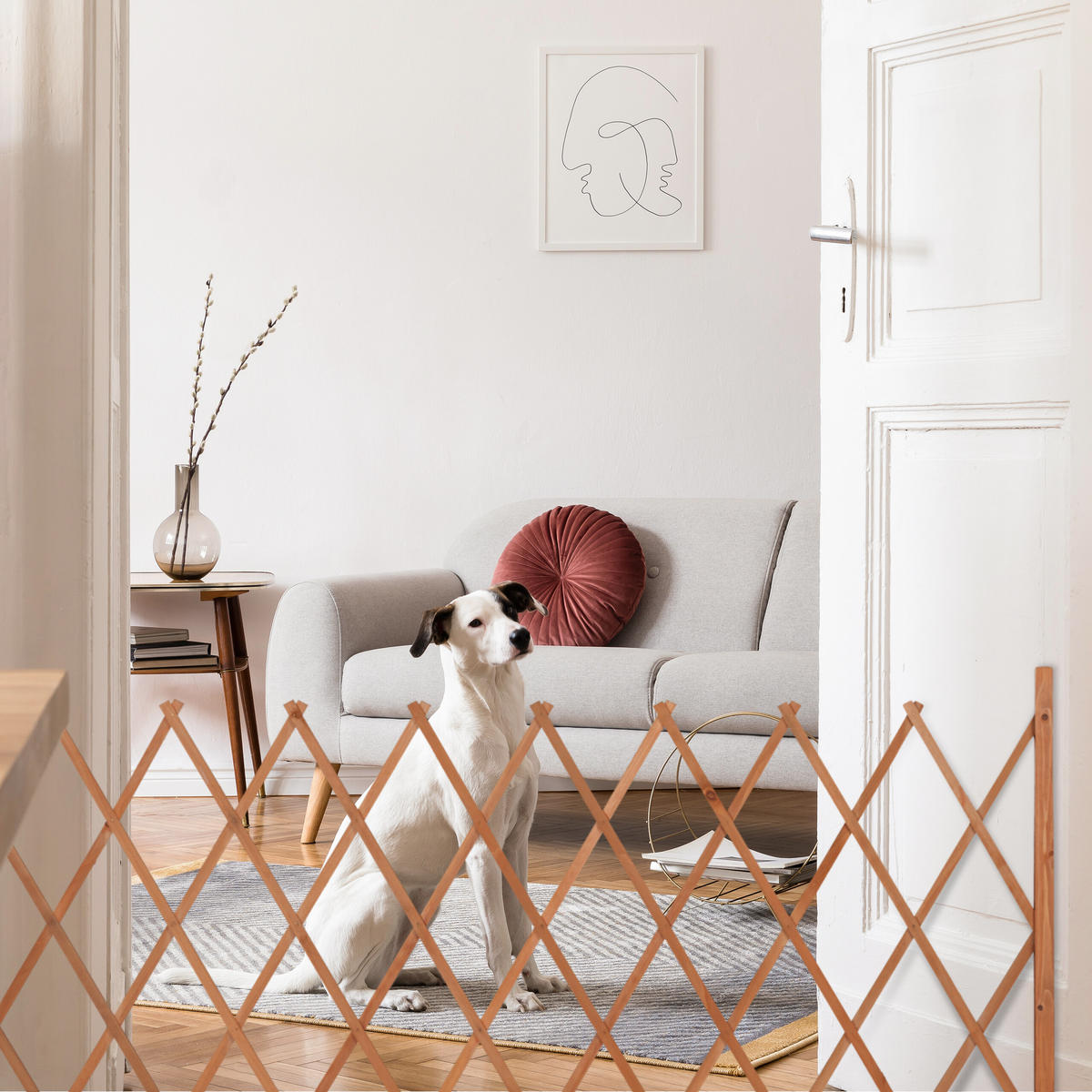 RANKGITTER - Orange, Holz (275/90/28cm) - Relaxdays