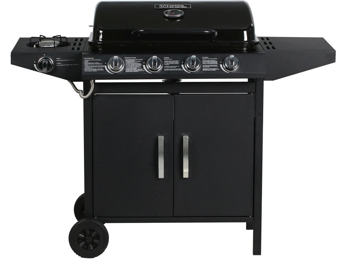 GASGRILL festa 5 Schwarz - Grau, Metall (51.5/95/120cm) - Habitat Garten