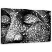 LEINWANDBILD Buddha Grau Asien 60x40cm - Grau, Textil (60/40cm) - Feeby