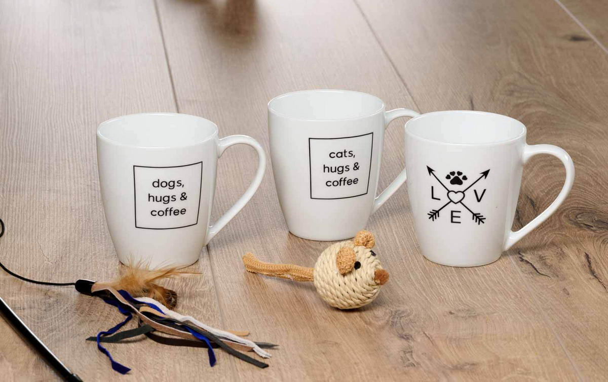 KAFFEEBECHER Mika Mix weiß 360 ml 6er Set - Weiß, Keramik (0.36L) - Ritzenhoff Breker