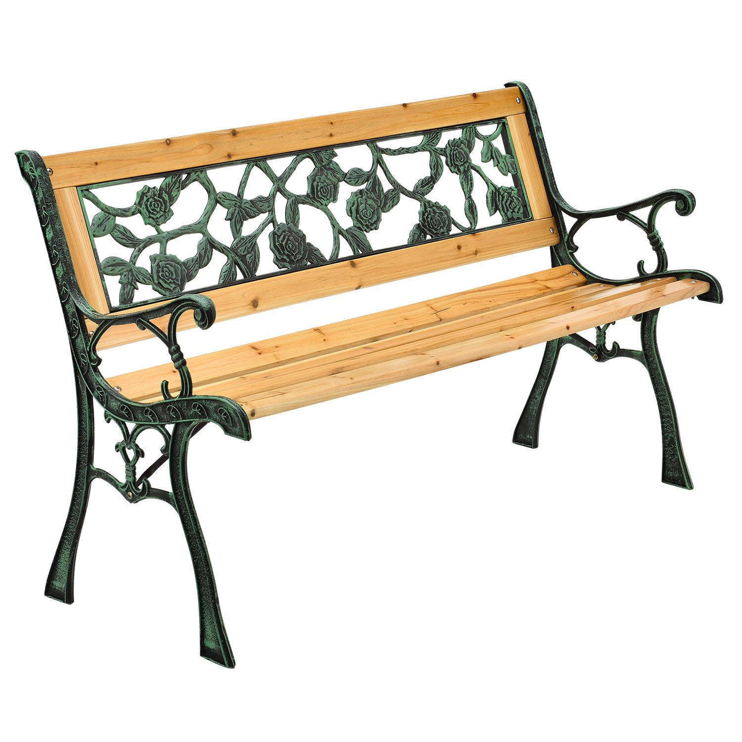 GARTENBANK Venezia 2-Sitzer - Braun, Holz (122/73/54cm) - Juskys