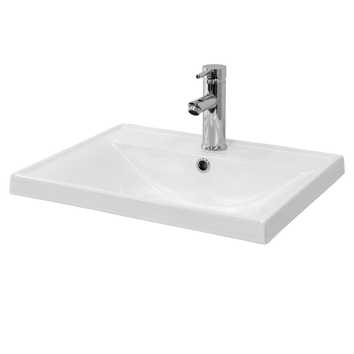WASCHBECKEN - Weiß, Keramik (41.5/15.5/51cm) - ML-DESIGN