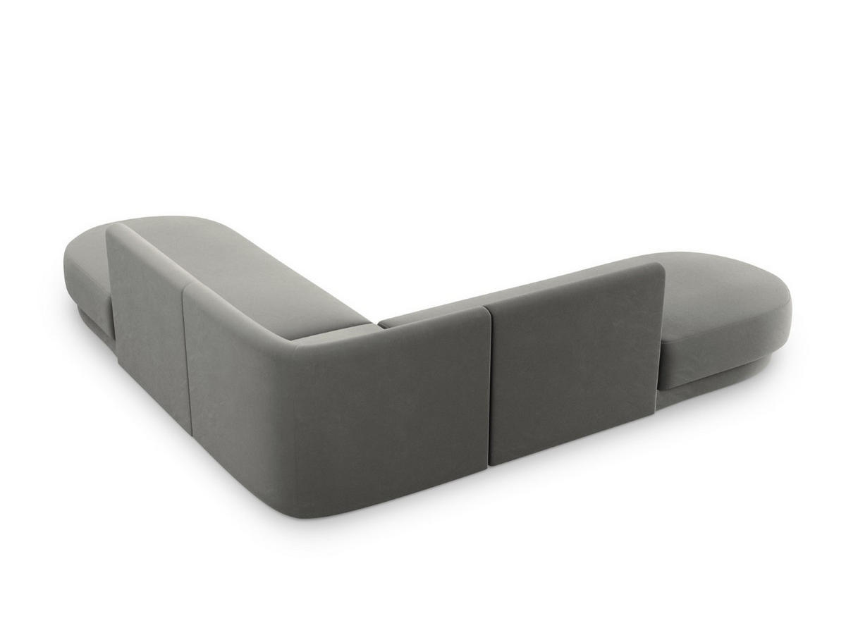 WENDBARES-ECKSOFA Miley aus Samt hellgrau 5 Sitzplätze - Hellgrau, Textil (248/248cm) - Micadoni
